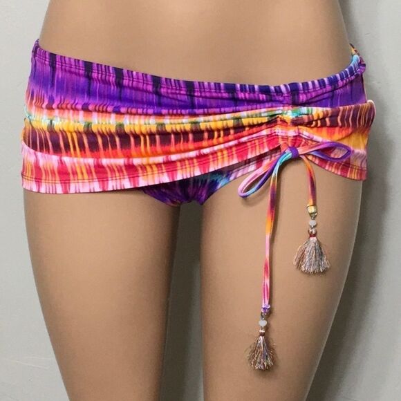 New. Bleu Rod Beattie Sarong Skirted Bikini Bottom. Size 4 - Picture 6 of 8